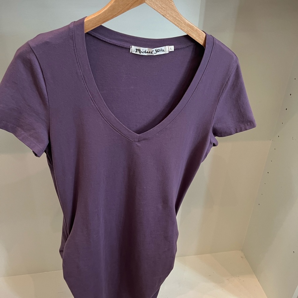 Michael Stars- purple casual dress with lots of stretch.